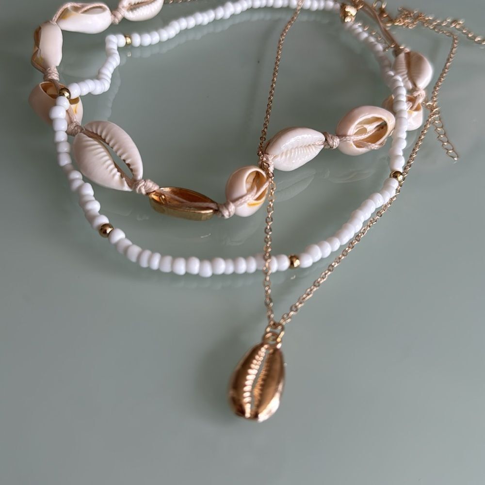 Free People Gold and Cream Layered Necklace - Picture 3 of 3